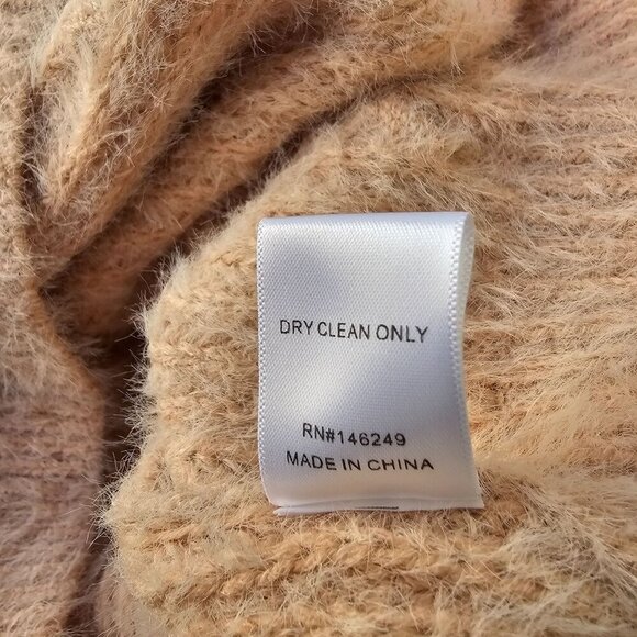 Aakaa Fuzzy Pink Sweater Womens S Boatneck Balloon Slv Acrylic Poly Knit NWT - Picture 8 of 10